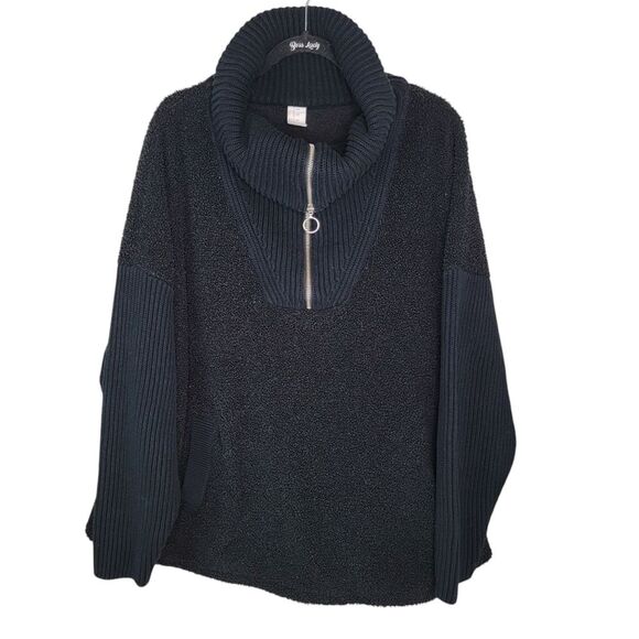 LIVI Lane Bryant Zip-Front Sherpa Sweater-Mix Pullover Sweater 26/28 - Picture 2 of 6